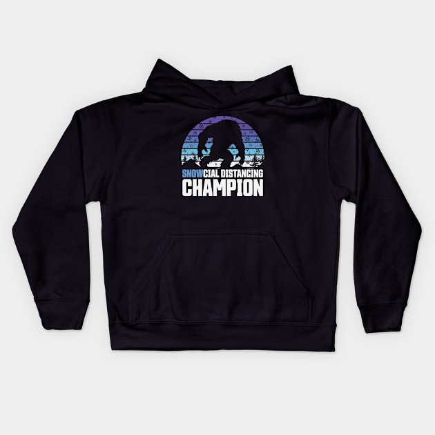 SNOWcial Distancing Champion - Yeti Winter Edition of Social Distancing Champion Kids Hoodie by ZowPig Shirts